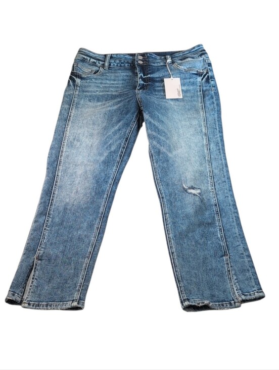 VERVET Denim - Vervet Jeanne High-Rise Stretch Slim Straight Jeans Acid Wash Size 32